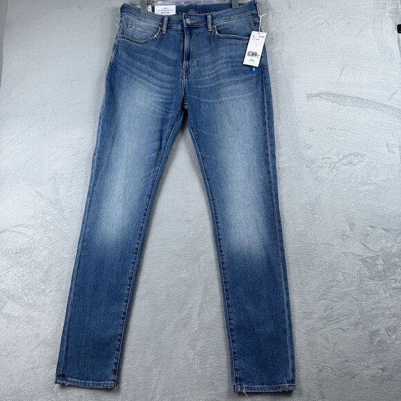 H&M Skinny Jeans Mens Size W33X32L Mid Rise Stone Wash Denim Stretch Blue - Picture 1 of 13